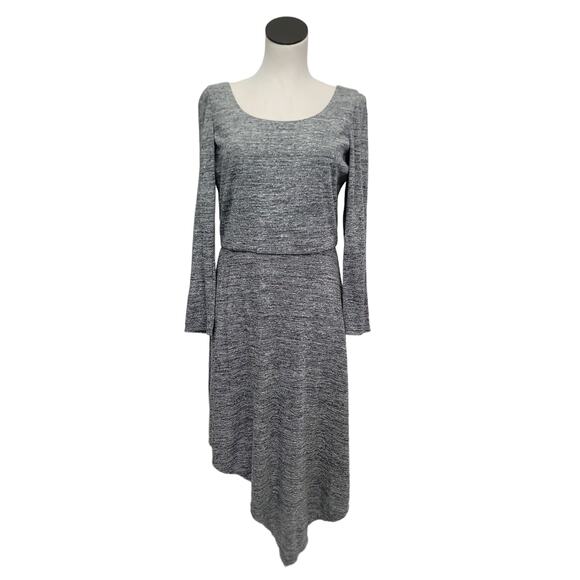 NWT Alice +‎ Olivia Long sleeve Asymmetric Hem Dress in Heathered Grey Size 12 - Picture 1 of 10
